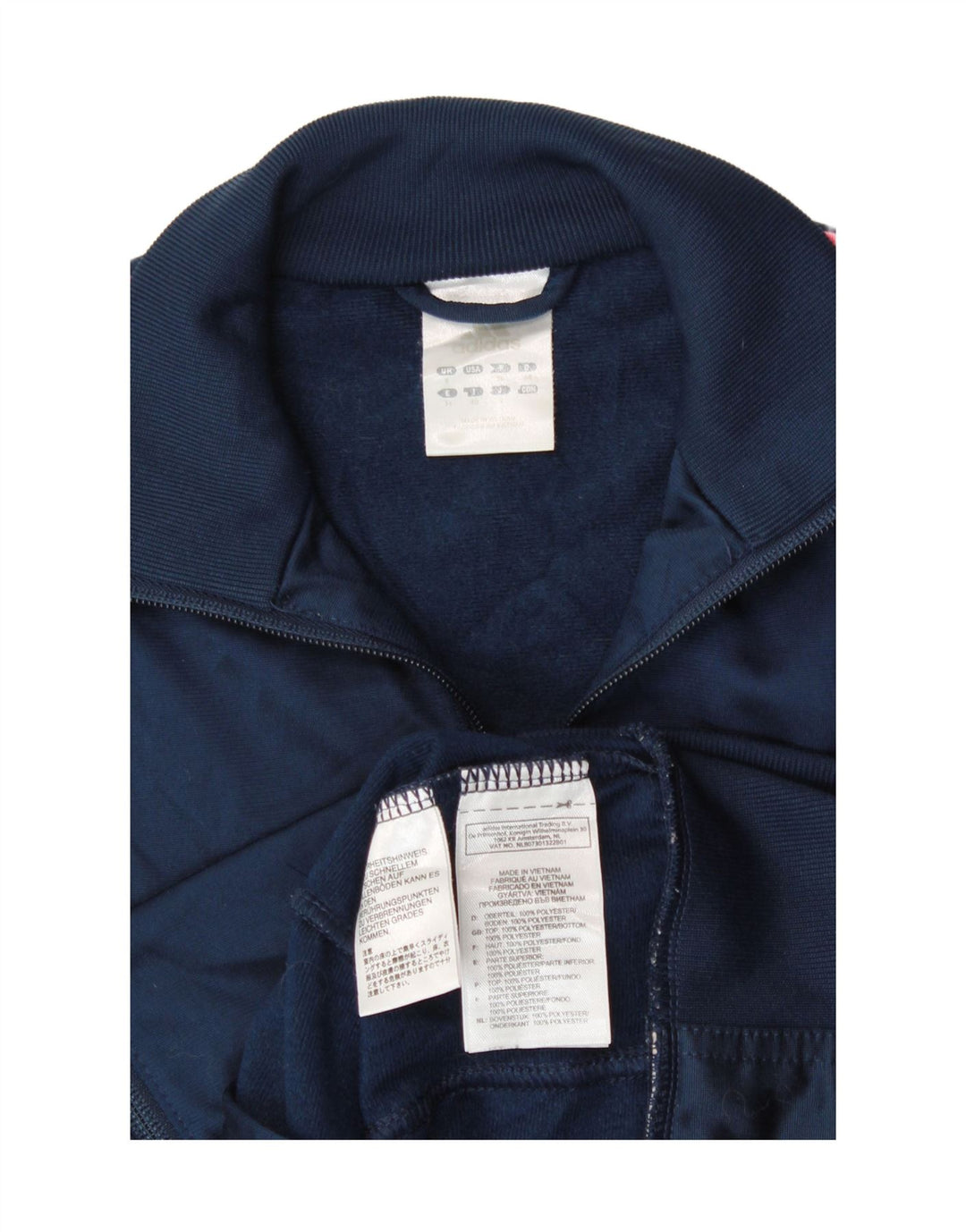 Adidas Mujer Chándal Top Chaqueta UK 8 Pequeño Azul Marino Poliéster