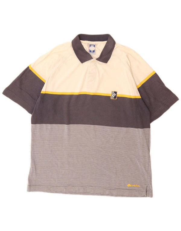 Lotto Polo para hombre UK 38/40 Algodón color block gris medio