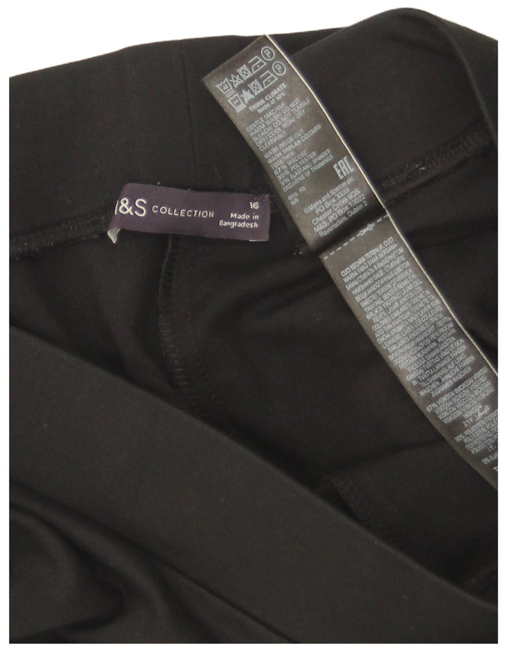 Marks & Spencer Leggings cortos para mujer UK 46 Large Viscosa negra