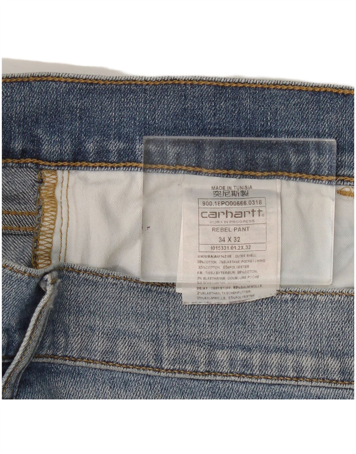 CARHARTT Vaqueros ajustados Wip para hombre W34 L32 Algodón azul