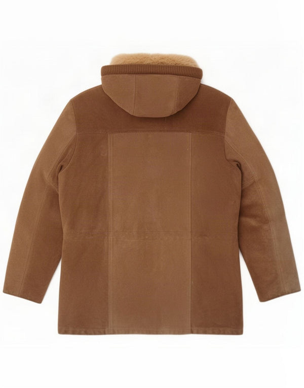 Robert Lewis Chaqueta Parka Sherpa de Ante para Hombre UK 42 XL Beige
