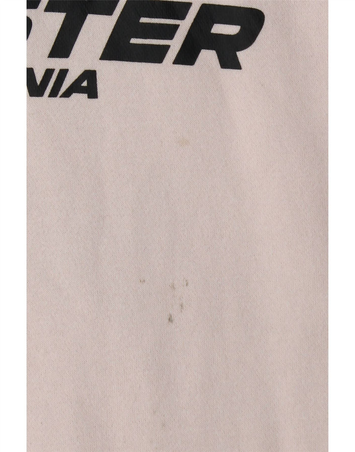 HOLLISTER Jersey con capucha gráfica para hombre, talla grande, algodón blanco con bloques de color