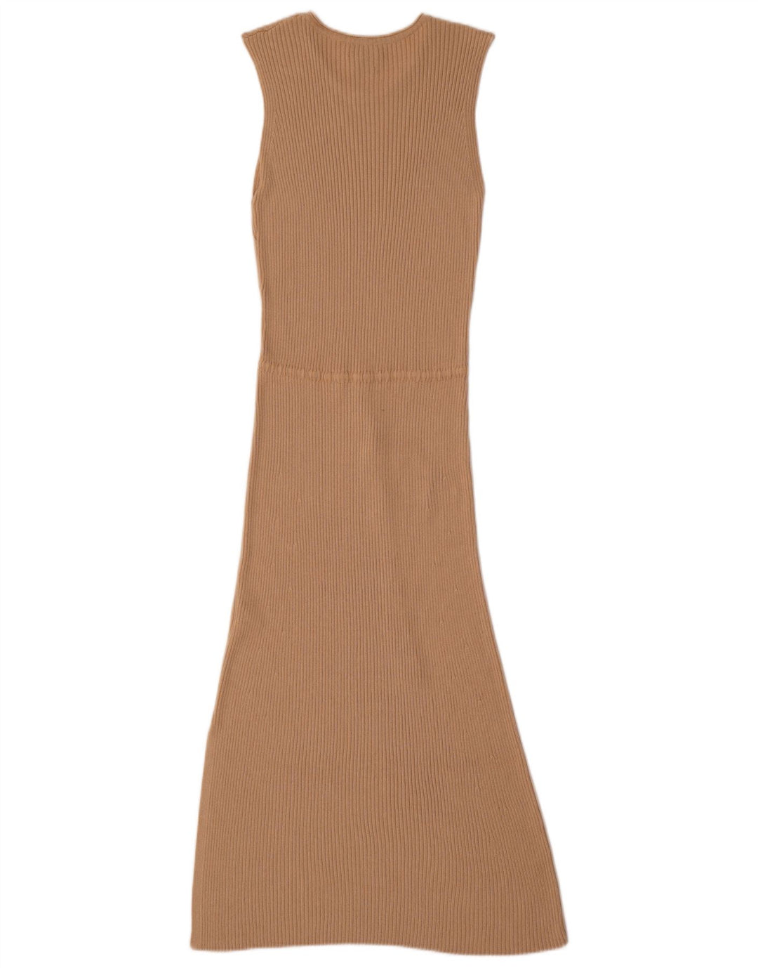 Massimo Dutti Maxi Vestido Sin Mangas Mujer UK 42 Viscosa Beige Medio