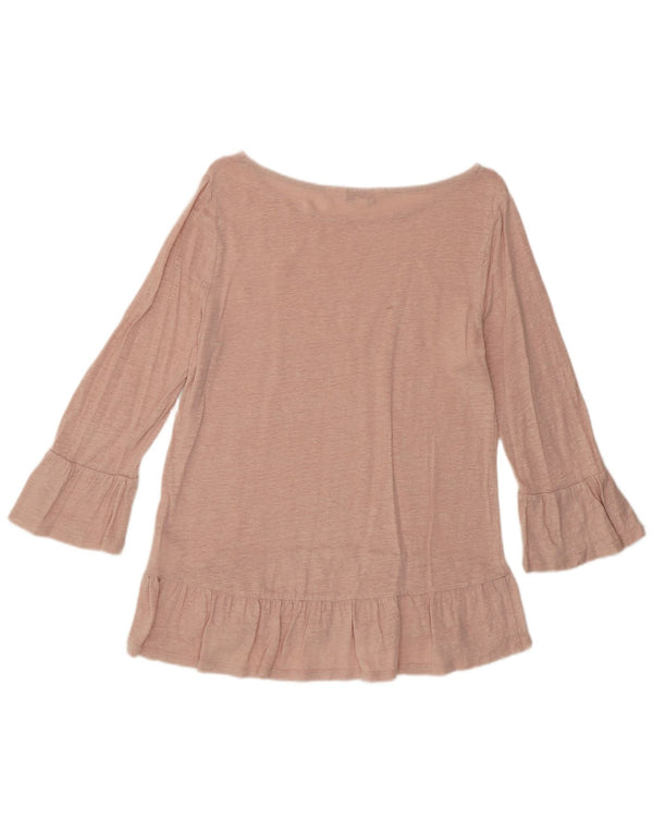 Boden Blusa de manga 3/4 para mujer UK 8 Small Pink Linen