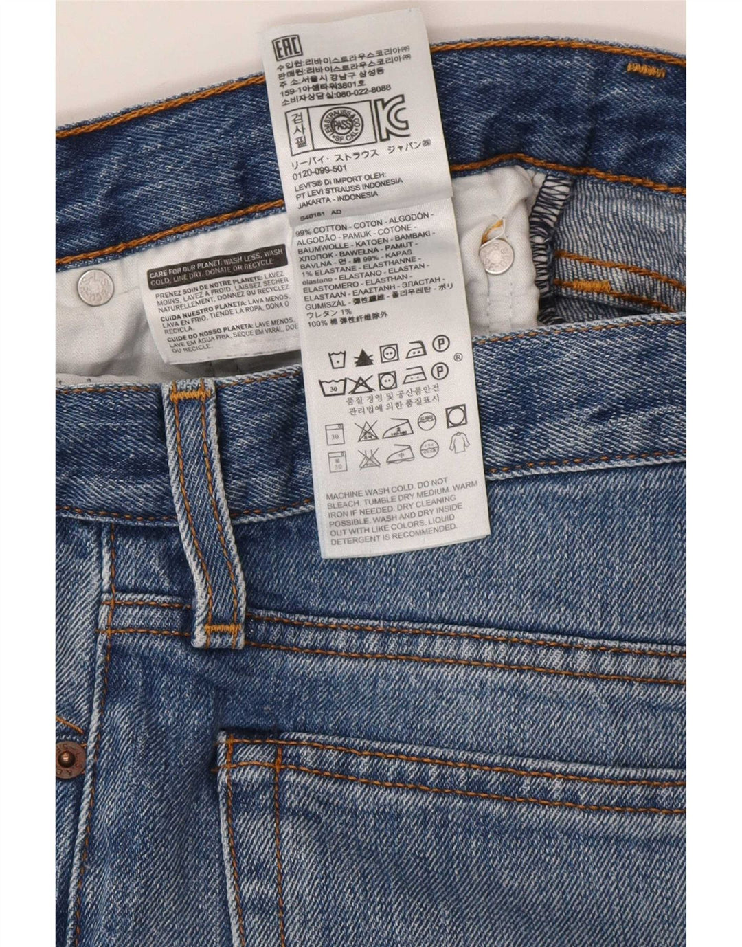 Vaqueros Levi's Mujer Slim W27 L26 Algodón Azul