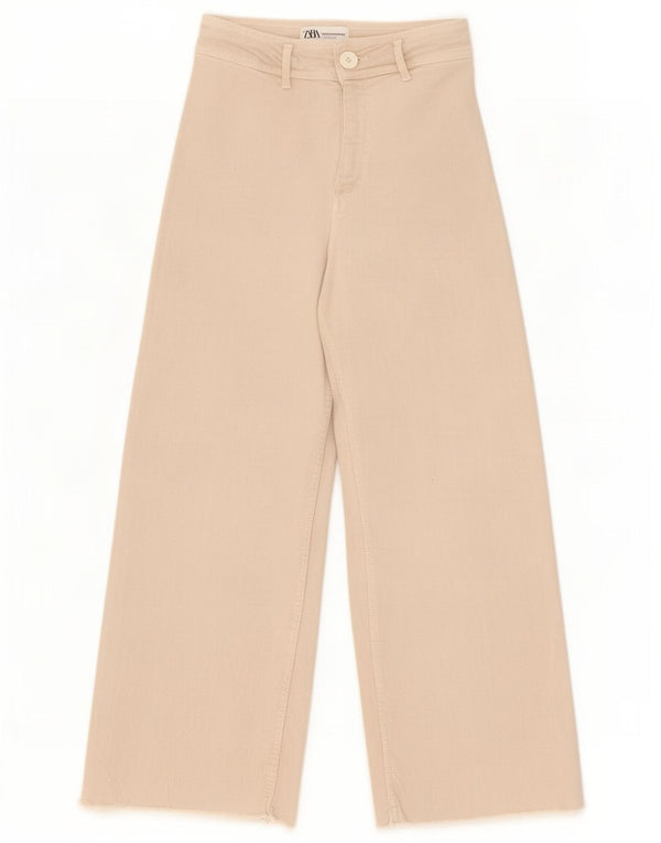 Zara Vaqueros The Marine Recto De Pierna Ancha para Mujer EU 36 XS W26 L28 Beige