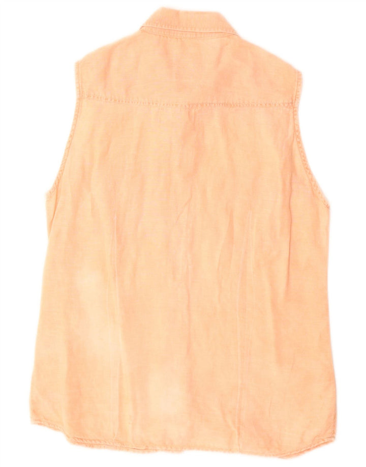 Think Pink Camisa sin mangas para mujer UK 42 Algodón naranja mediano