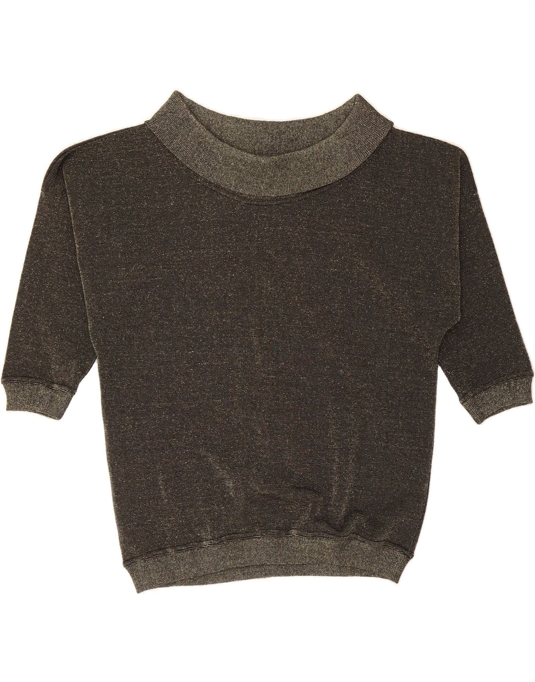 VINTAGE Womens 3/4 Sleeve Roll Neck Jumper Sweater UK 14 Medium Grey Vintage Vintage and Second-Hand Vintage from Messina Hembry 