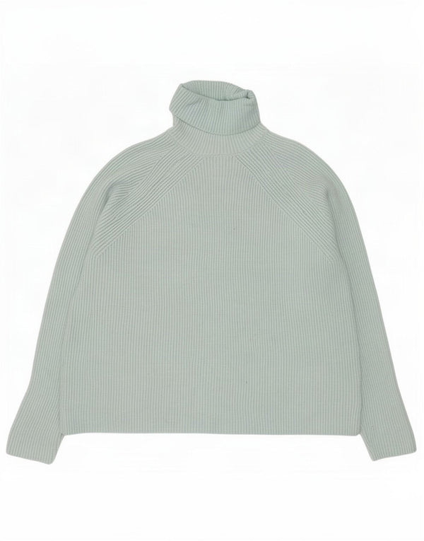 Marks & Spencer Suéter tipo jersey con cuello vuelto para mujer UK 46 Viscosa azul grande
