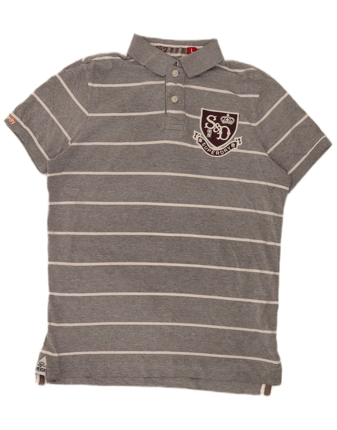 Superdry Polo De Rugby Con Gráfico De Poliéster A Rayas Gris Grande Para Hombre