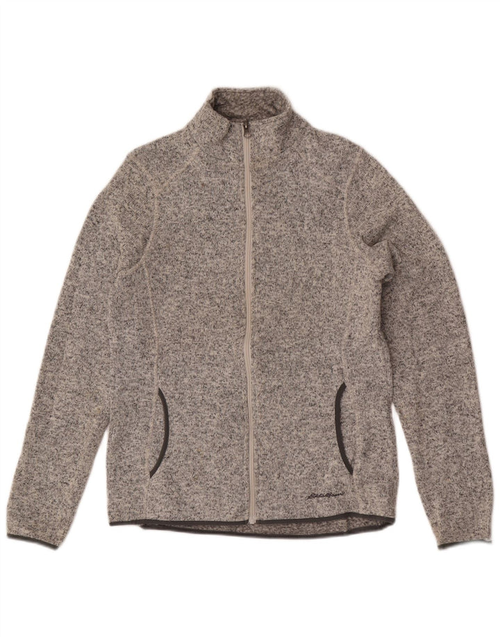 Eddie Bauer Chaqueta superior de chándal para mujer Reino Unido 14 Poliéster moteado gris medio