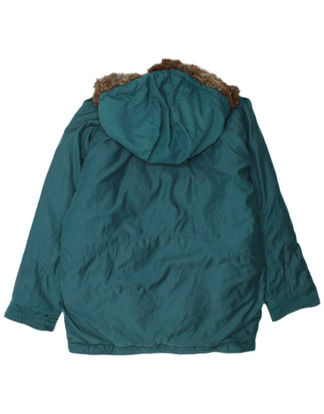 VINTAGE Chaqueta reversible gráfica de gran tamaño para mujer Reino Unido 16 Turquesa grande