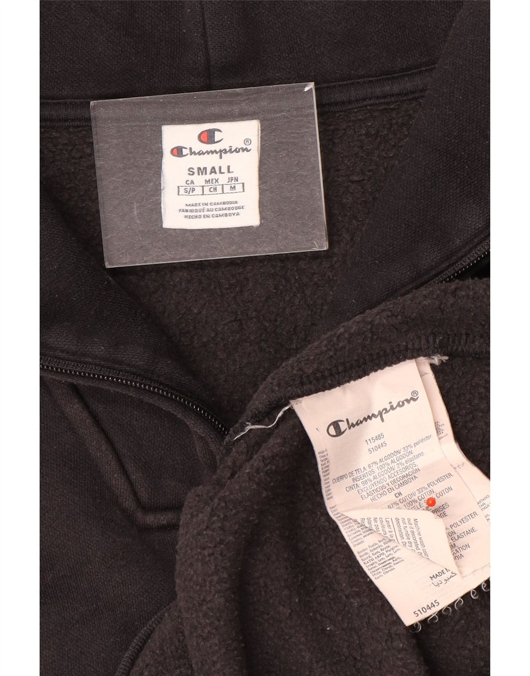 Champion Sudadera extragrande con cuello y cremallera para mujer, talla 10, color negro