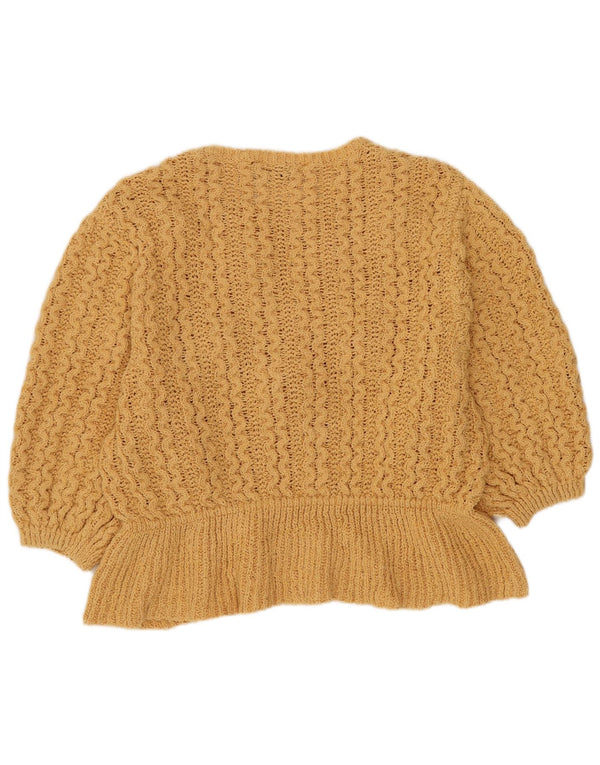 Zara Mujer Jersey Oversize con Cuello Barco UK 10 Small Beige Floral