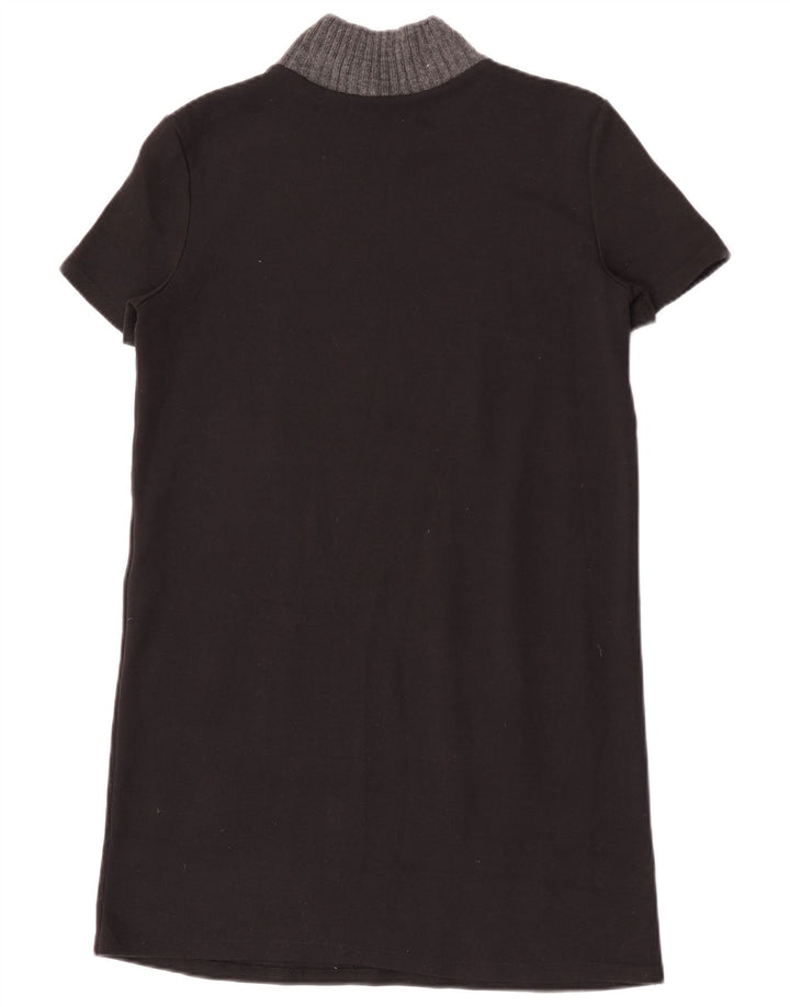Zara Mujer Trafaluc Vestido Recto UK 42 Mediano Negro Colorblock Poliéster