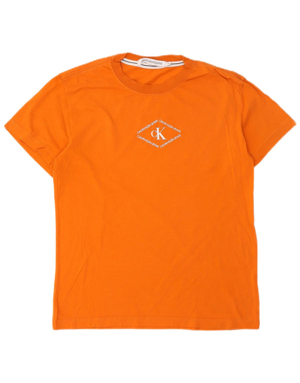 Calvin Klein Jeans Camiseta gráfica para hombre Top XS Naranja