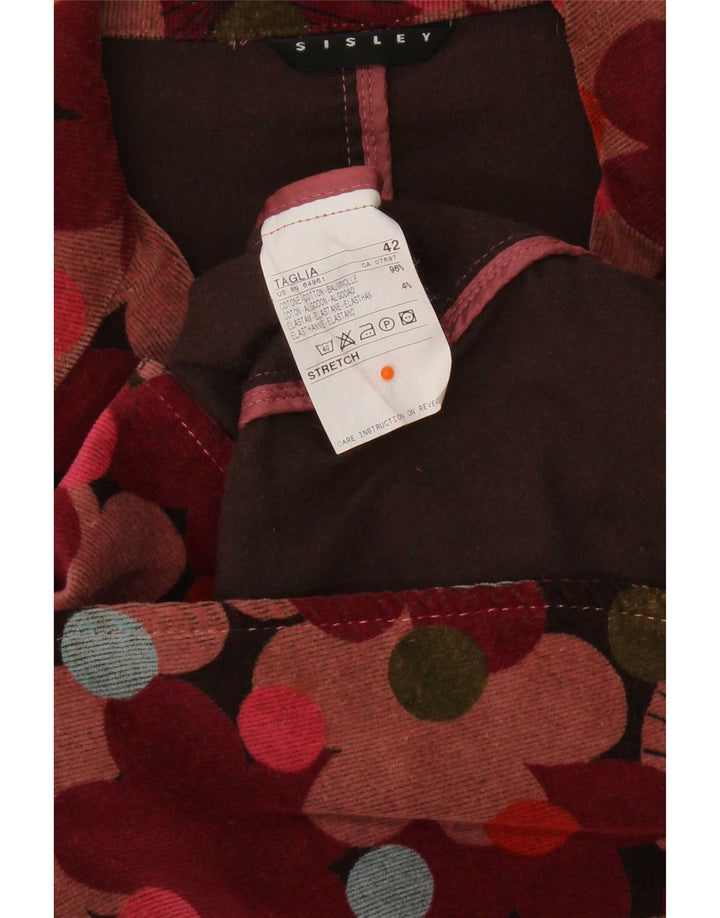 Sisley Chaqueta tipo blazer corta con 2 botones para mujer IT 42 Medium Multicolor Floral