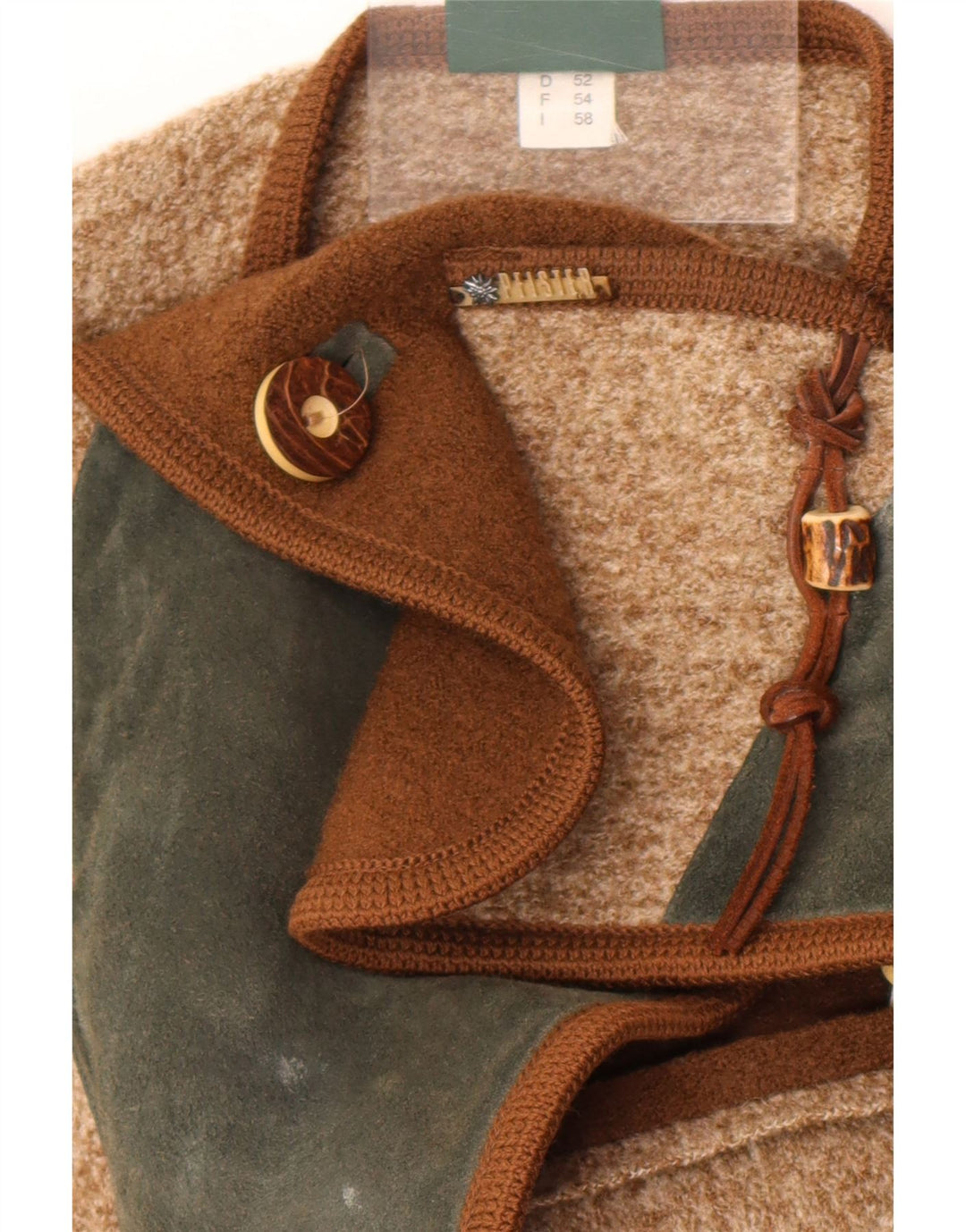 Pfister Chaleco para hombre EU 54 XL Lana color block marrón