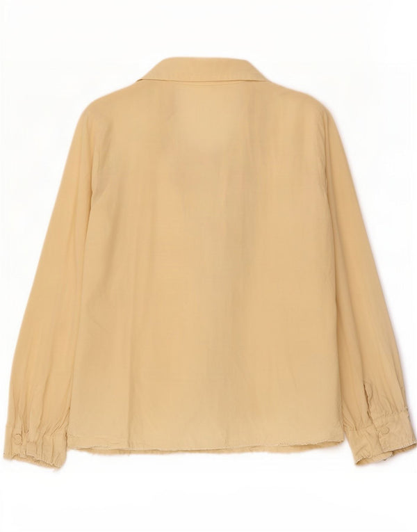 Blusa vintage para mujer IT 40 Small Beige Paisley Silk