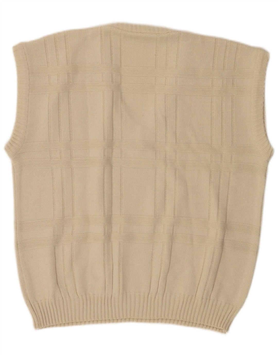 VINTAGE Chaleco para hombre Camiseta sin mangas IT 52/54 Poliacrílico blanco roto grande