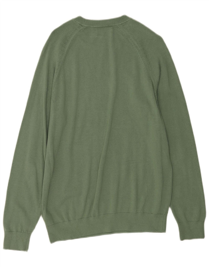 Marks & Spencer Jersey de cuello redondo para hombre de algodón verde medio