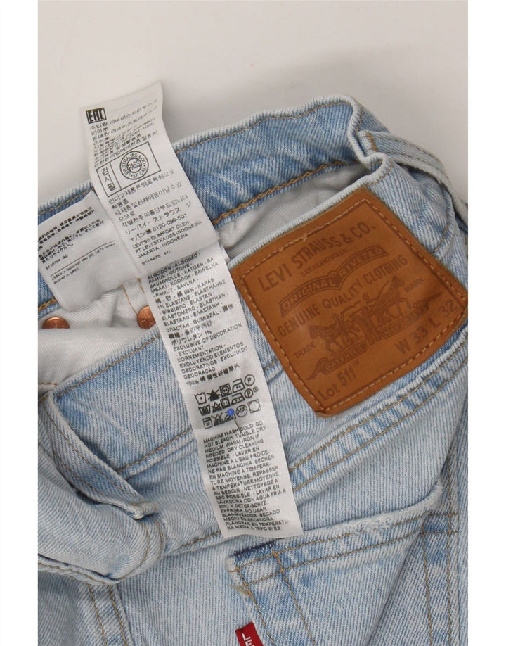 Levi's Mujer 511 Vaqueros Slim Desgastados W33 L32 Algodón Patchwork Azul
