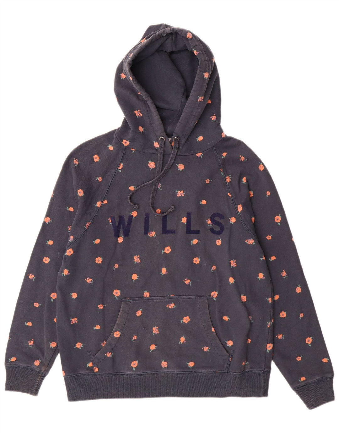 Jack Wills Sudadera con capucha gráfica para mujer UK 12 Medium Azul marino Algodón