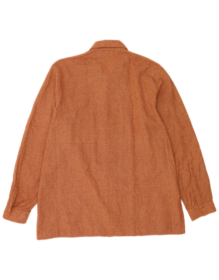 VINTAGE Camisa de hombre IT 52 Acrílico marrón grande