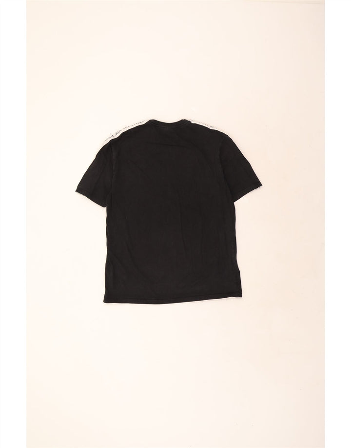 Kappa - Camiseta gráfica para hombre, talla grande, algodón negro