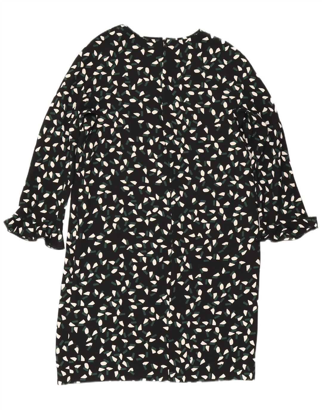 Max Mara Vestido recto de manga 3/4 para mujer UK 8 Pequeño Poliéster geométrico negro