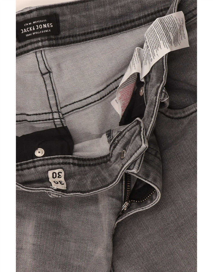 Jack & Jones Hombre GLENN Slim Jeans W30 L30 Algodón Gris
