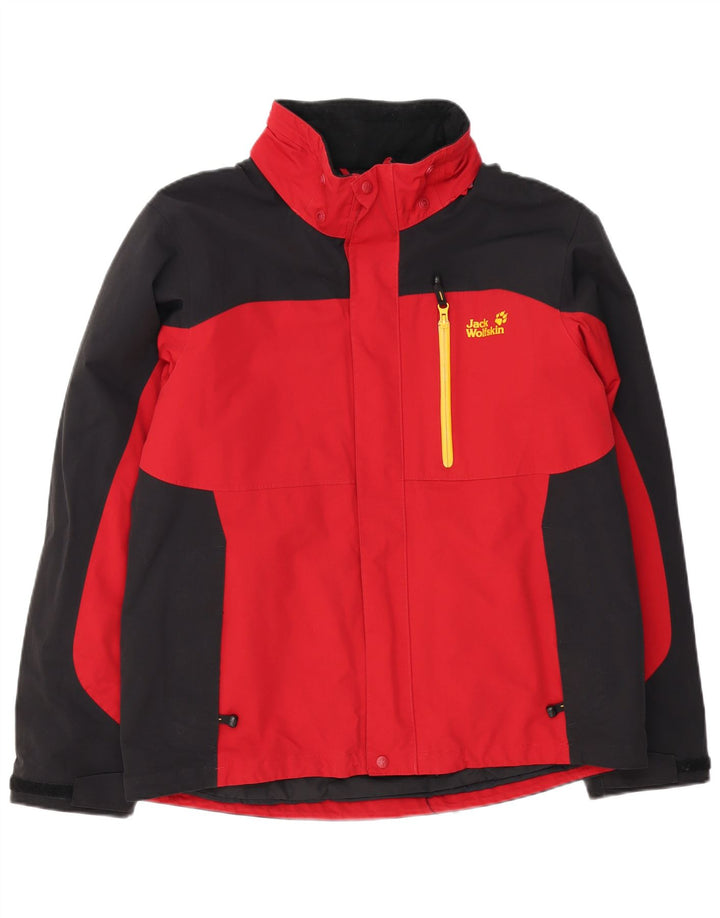 Jack Wolfskin Chaqueta cortavientos para hombre UK 40/42 Large Rojo Colorblock