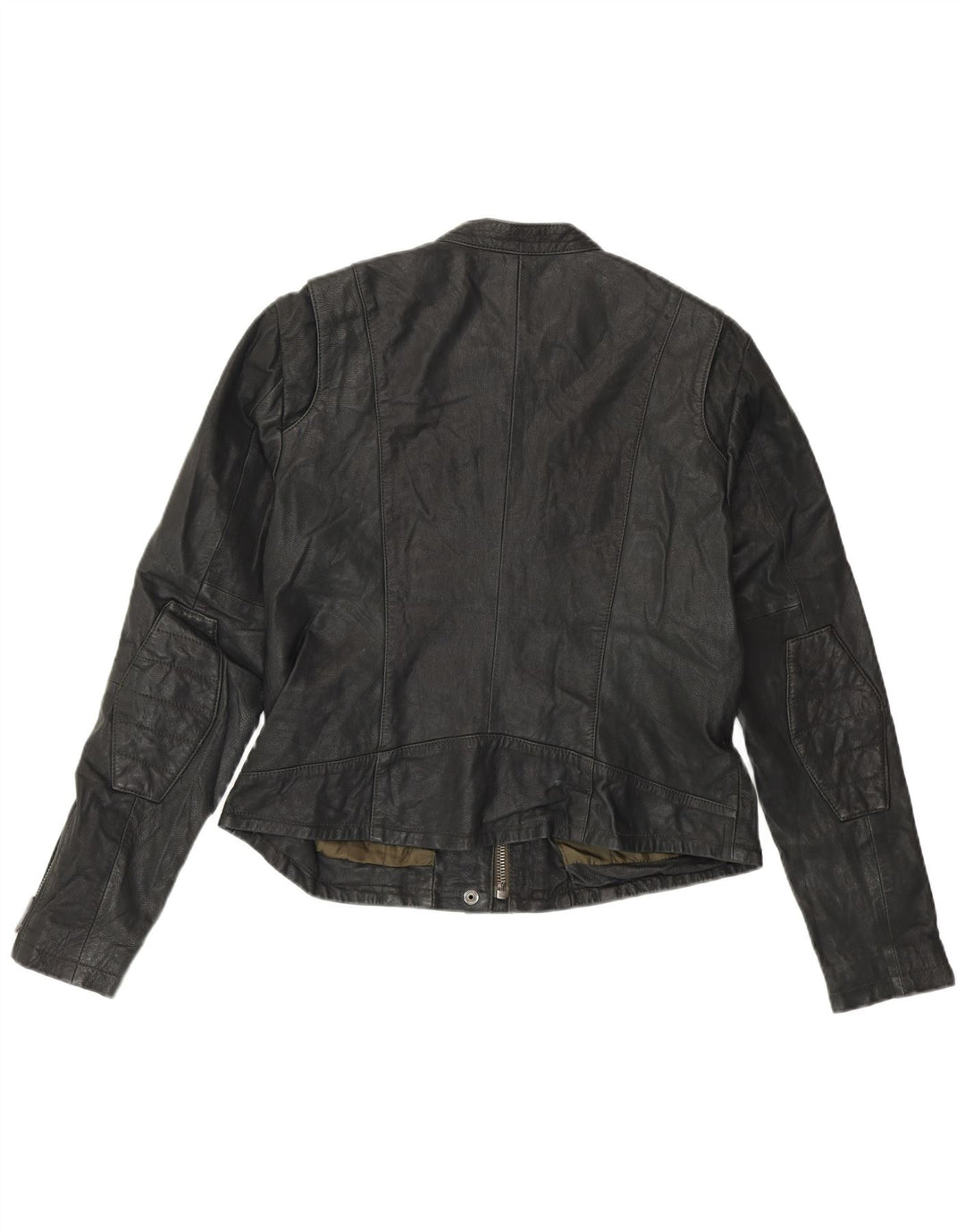 SUPERDRY Chaqueta de cuero para mujer UK 44 Medium Black Leather