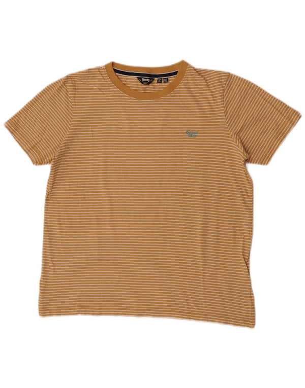 Superdry Camiseta extragrande para mujer Reino Unido 10 Small Algodón a rayas amarillas