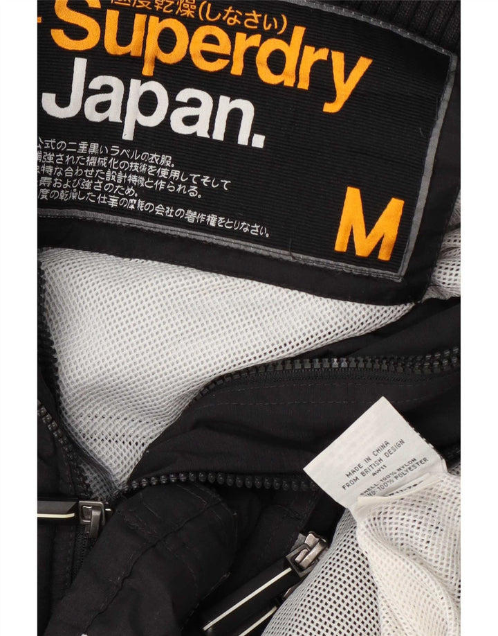 Chaqueta impermeable Superdry para mujer, talla 44, talla mediana, negra