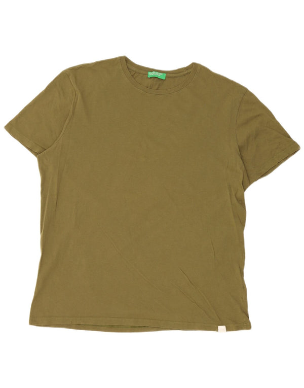 Benetton Camiseta Top XL Caqui Algodón Hombre