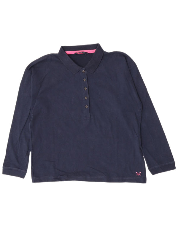 Crew Clothing Polo de manga larga para mujer UK 12 Medium Azul marino