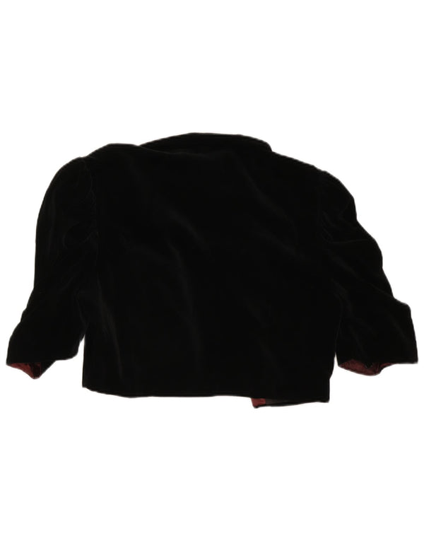 VERA MONT Chaqueta Bolero Abierta para Mujer UK 40 Grande Algodón Negro