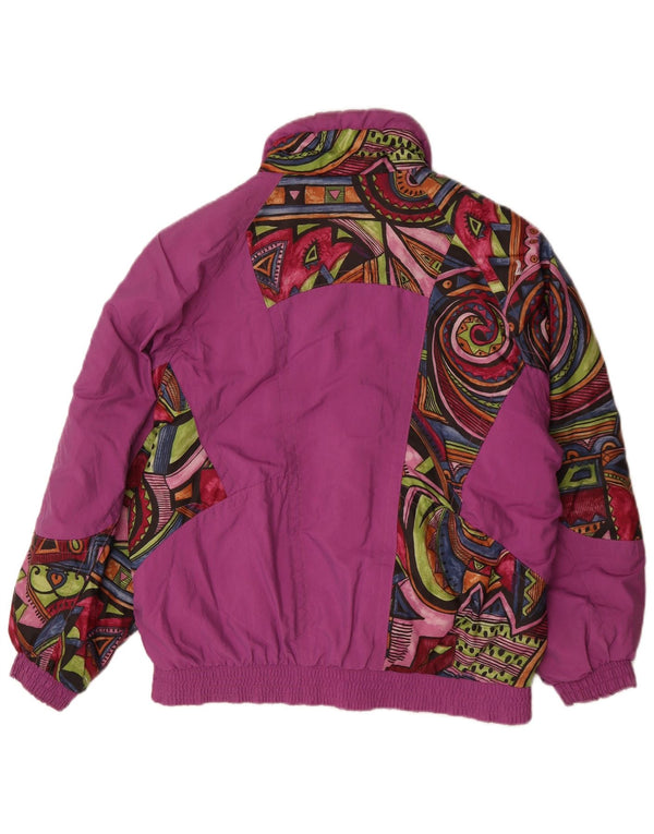 Vintage Womens Oversized Windbreaker Jacket UK 12 Medium Purple Geometric