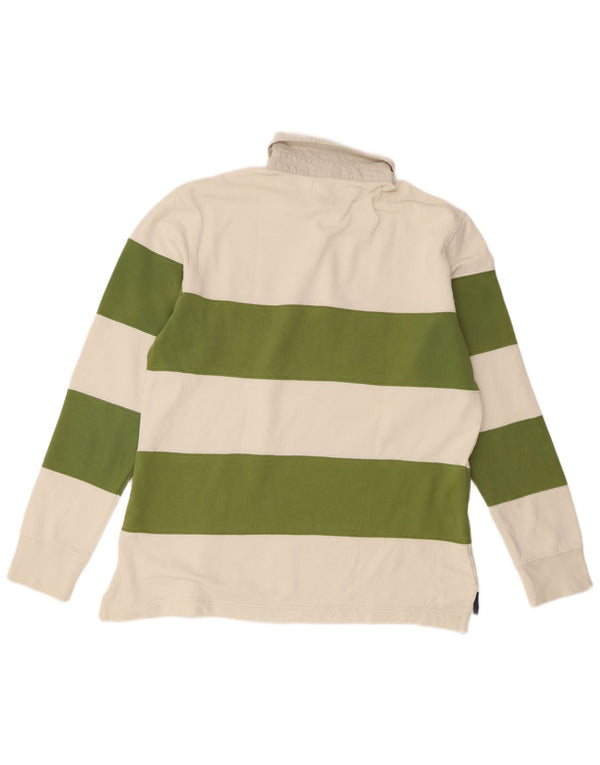 Rifle Polo de rugby de manga larga para hombre XL Algodón a rayas blancas