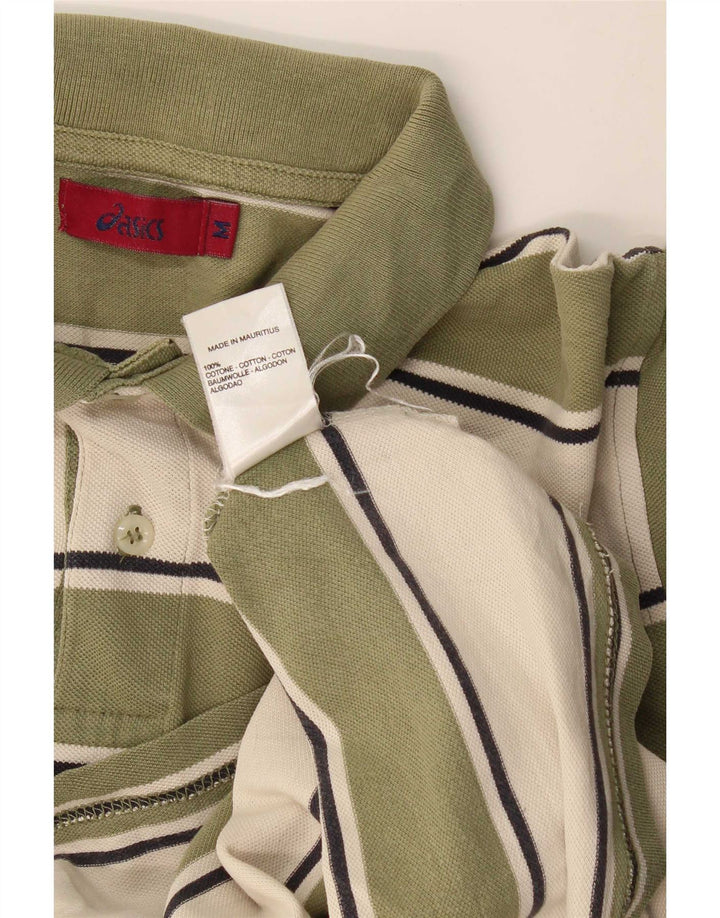Polo Asics Hombre De Algodón A Rayas Caqui Medio