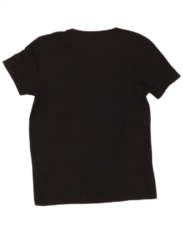 Zara Mujer Camiseta Top UK 44 Mediano Negro