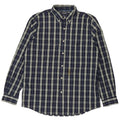 Chaps Camisa para hombre grande de algodón a cuadros azul marino