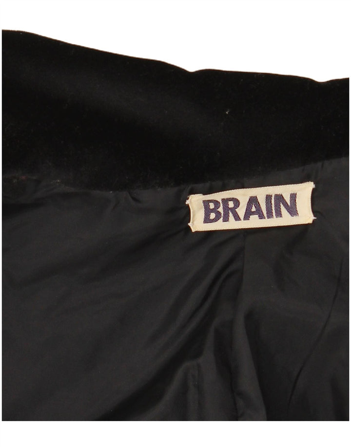 VINTAGE Mujer 1 Botón Terciopelo Blazer Chaqueta Reino Unido 12 Medio Negro