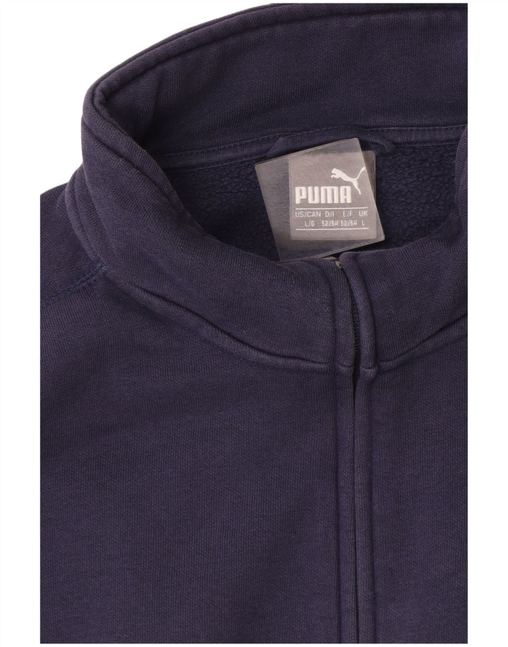 Puma Mens Chándal Top Chaqueta Grande Azul Marino Algodón