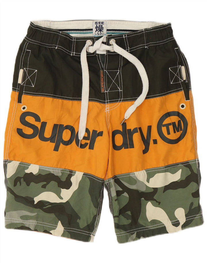 Superdry Bañador con estampado gráfico para hombre, talla pequeña, camuflaje multicolor