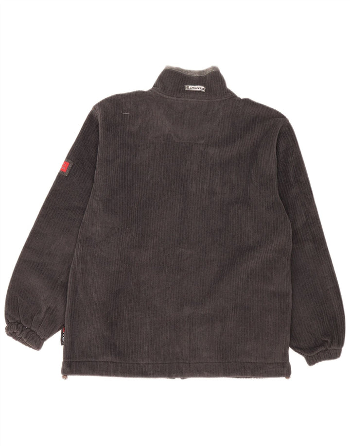 Invicta Mens Velour Chándal Top Chaqueta Pequeña Gris Poliéster