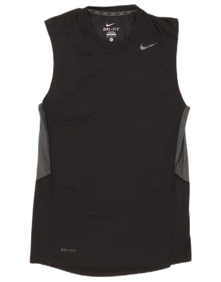 Camiseta sin mangas Nike Dri Fit para hombre (talla pequeña), color negro, poliéster