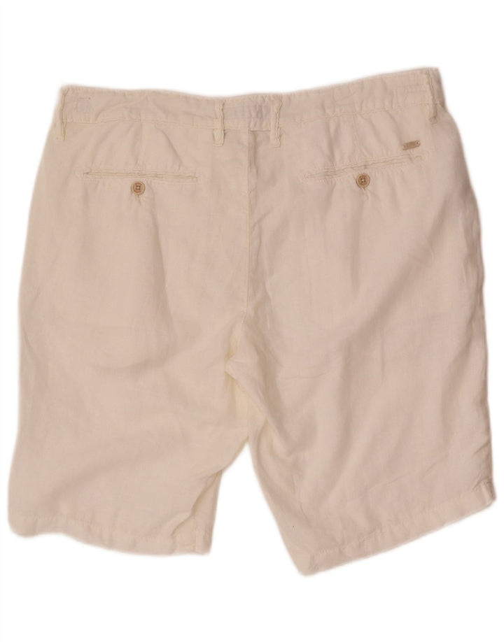 Pantalones cortos chinos Rifle para hombre W32 lino blanco mediano