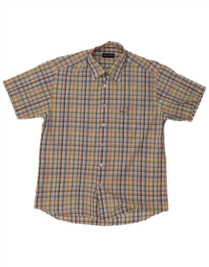 Camisa de manga corta para hombre Pierre Cardin Talla 41 Cuadros multicolores grandes